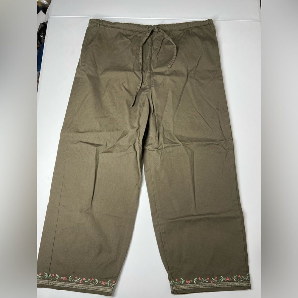 PARA Y2K Vintage Gasoline Embroidered Capri Cotton Bohemian Size 12